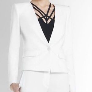 BCBG white Tyler flap lapel slim blazer